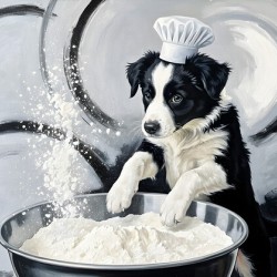 Border Collie Puppys First Cooking Adventure