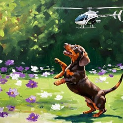 Dachshund Puppy Discovers Flying Toy