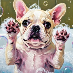 French Bulldog Puppys Bubble Bath Adventure Begins