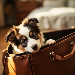 Australian Shepherd Puppy Discovers Perfect Hiding Spot