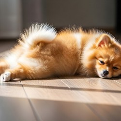 Pomeranian Puppy Discovers The Perfect Sploot Position