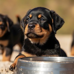 Rottweiler Puppy Feels Refreshed And Happy