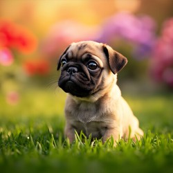 Pug Puppy Discovers Fun Game In Garden