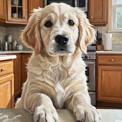 Golden Retriever Puppys Kitchen Discovery