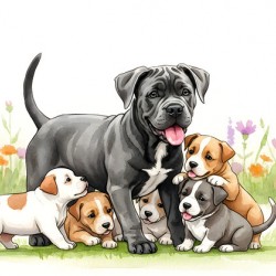 Cane Corso Puppy In Happy Tumble