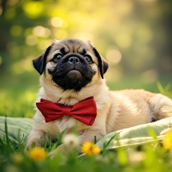 Pug Puppy Relaxes After Fun Day