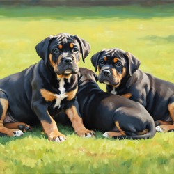 Content Cane Corso Puppy Rests After Big Adventure