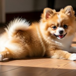 Pomeranian Puppy Returns To Beloved Sploot Position