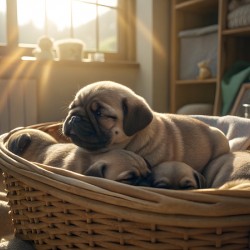 Pug Puppy Dreams In Warm Sunlight