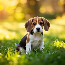 Beagle Puppy Senses Something Strange Behind Him