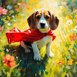 Beagle Puppy Discovers His Magic Cape