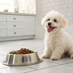 Poodle Puppys Dinner Time Excitement