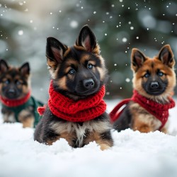 German Shepherd Puppys First Snow Day Adventure
