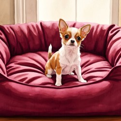 Tiny Chihuahua Puppy Discovers Giant Dog Bed