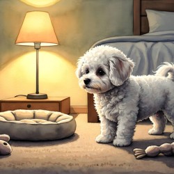 Bichon Frise Puppy Discovers Bedtime