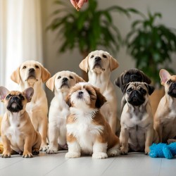 Shih Tzu Puppy Spots Delicious Treats Above