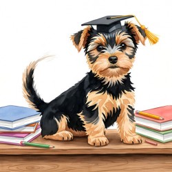 Yorkshire Terrier Puppys First Day Of School