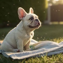 Clean And Fluffy French Bulldog Puppy In Sunlight