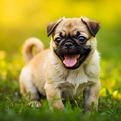 Pug Puppy Successfully Completes Stay Command