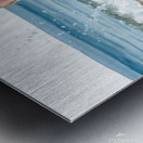 Cream French Bulldog Puppy Splashing In Ocean Water With Sunglasses Metal print