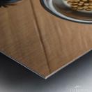 Apologetic Brown Yorkshire Terrier Puppy With Messy Bowl Metal print