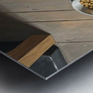 Brown Yorkshire Terrier Puppy With Overturned Food Bowl Metal print