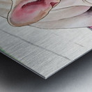 Tired Cream French Bulldog Puppy Resting On Beach Towel Metal print