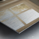 Golden Retriever Puppy Discovers Empty Food Bowl Metal print