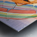 Tired Pomeranian Puppy Resting On Beach Towel Metal print