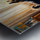 German Shepherd Puppy Meets Big Golden Friend Metal print