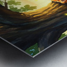 Pomeranian Puppy Sleeps Under Oak Tree At Sunset Metal print