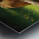 Bulldog Puppy Finds Big Wooden Stick Metal print