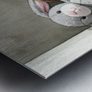 Bulldog Puppy Naps With His Beloved Rabbit Friend Metal print