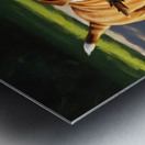 Happy Bulldog Puppy Successfully Brings Stick To Dog House Metal print