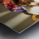 German Shorthaired Pointer Puppy Discovers Cozy Basket Metal print