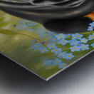 Sleepy Rottweiler Puppy Rests In Flower Bed Metal print