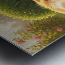 Sleepy Puppy Rests Safely Between Big Dogs Protective Paws Metal print