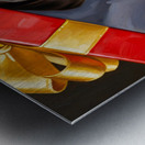 German Shorthaired Pointer Puppy Discovers Big Red Gift Box Metal print