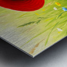 Dachshund Puppy Discovers A Giant Red Hat Metal print