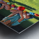 Australian Shepherd Puppy Meets New Friends Metal print