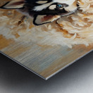 Little Husky Puppy Discovers Giant Cozy Dog Bed Metal print