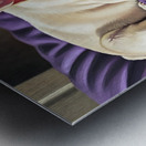 French Bulldog Puppy Sleeping Peacefully On Purple Pillow Metal print