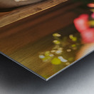 Happy Puppy Celebrates His Cat Flap Adventure Metal print