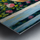 Happy Labrador Retriever Puppy Emerging From Behind Brick Wall Metal print