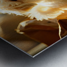 Playful Bichon Frise Puppy With Paper Bag Toy Metal print