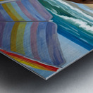 Proud Dachshund Puppy Shows Off Completed Sandcastle Metal print