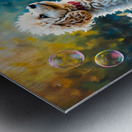 Poodle Puppy Discovers Magical Floating Bubbles Metal print