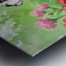 Happy Bulldog Puppy Explores The Garden Confidently Metal print