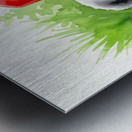 Border Collie Puppy Discovers A Big Red Hat Metal print