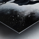 Boston Terrier Puppy Discovers Amazing Sand Castle Metal print